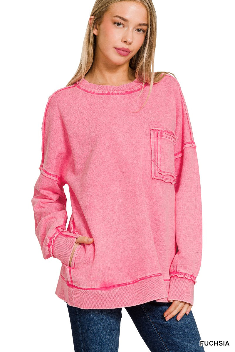 Zenana pocket online sweatshirt