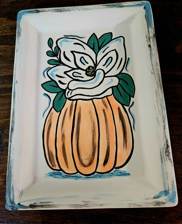 Pumpkin Magnolia Plate