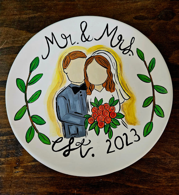 Mr. & Mrs. Pottery Plate