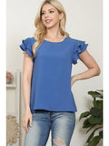 Game Day Perfection - Regular -Layered Ruffle Sleeve Top