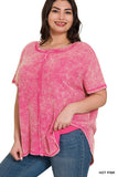 Zenana-Curvy- Washed Waffle Top