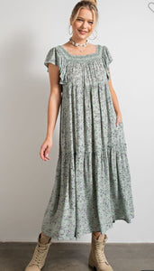 Easel - Floral Print Maxi