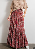 Easel - Floral Print Maxi Skirt