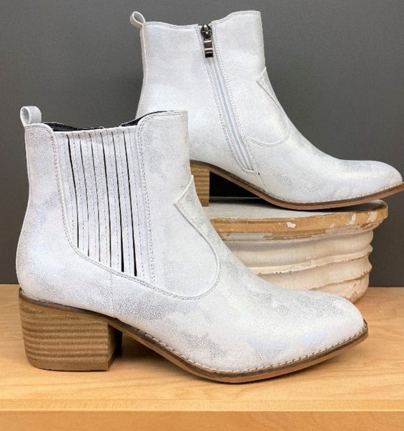 Corkys Starboard Ankle Boot in White Metallic