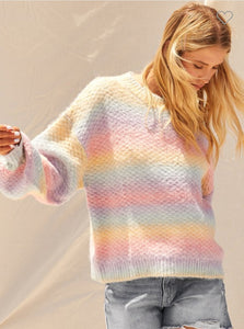 Anniewear - Multicolor Pastel Loose Fit Sweater