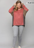 Gigio- Be Mine - Plus-Mixed Colorblock top