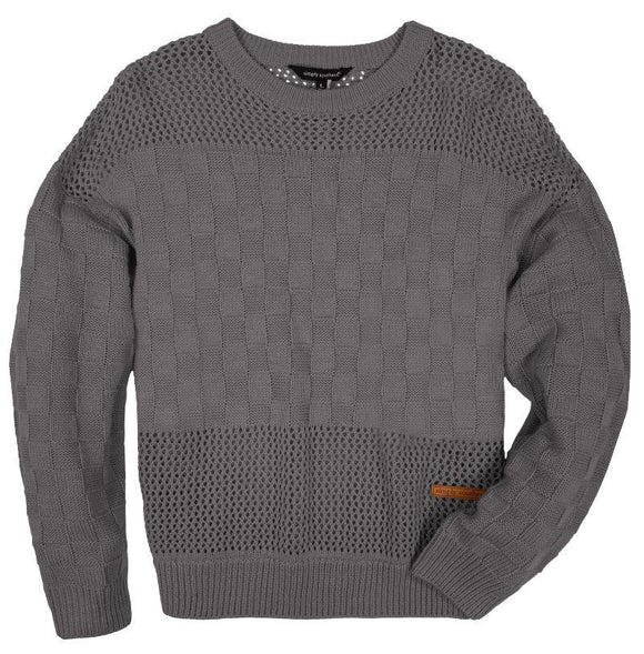Simply Southern Woven Sweater-Gray