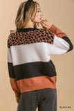 Umgee - Animal Print Detail Knitted Sweater